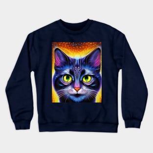 Kosmic Kitty (5) - Trippy Psychedelic Cat Crewneck Sweatshirt